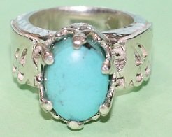 Turquoise (Feroza) Silver Ring