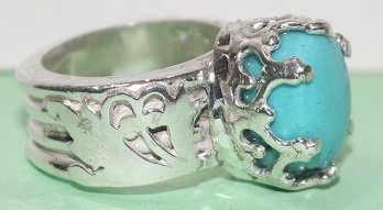 Turquoise (Feroza) Silver Ring - Image 2