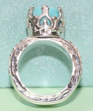 Turquoise (Feroza) Silver Ring - Image 3
