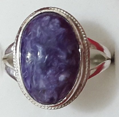 Charoite Silver Ring of Spiritual Powers
