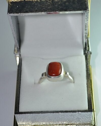 Coral Ring Silver For Peace & Protection