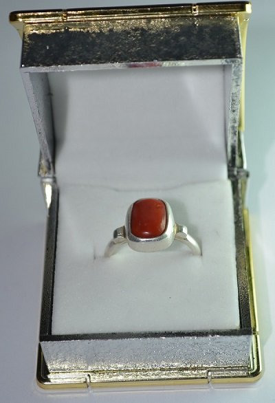 Coral Ring Silver For Peace & Protection